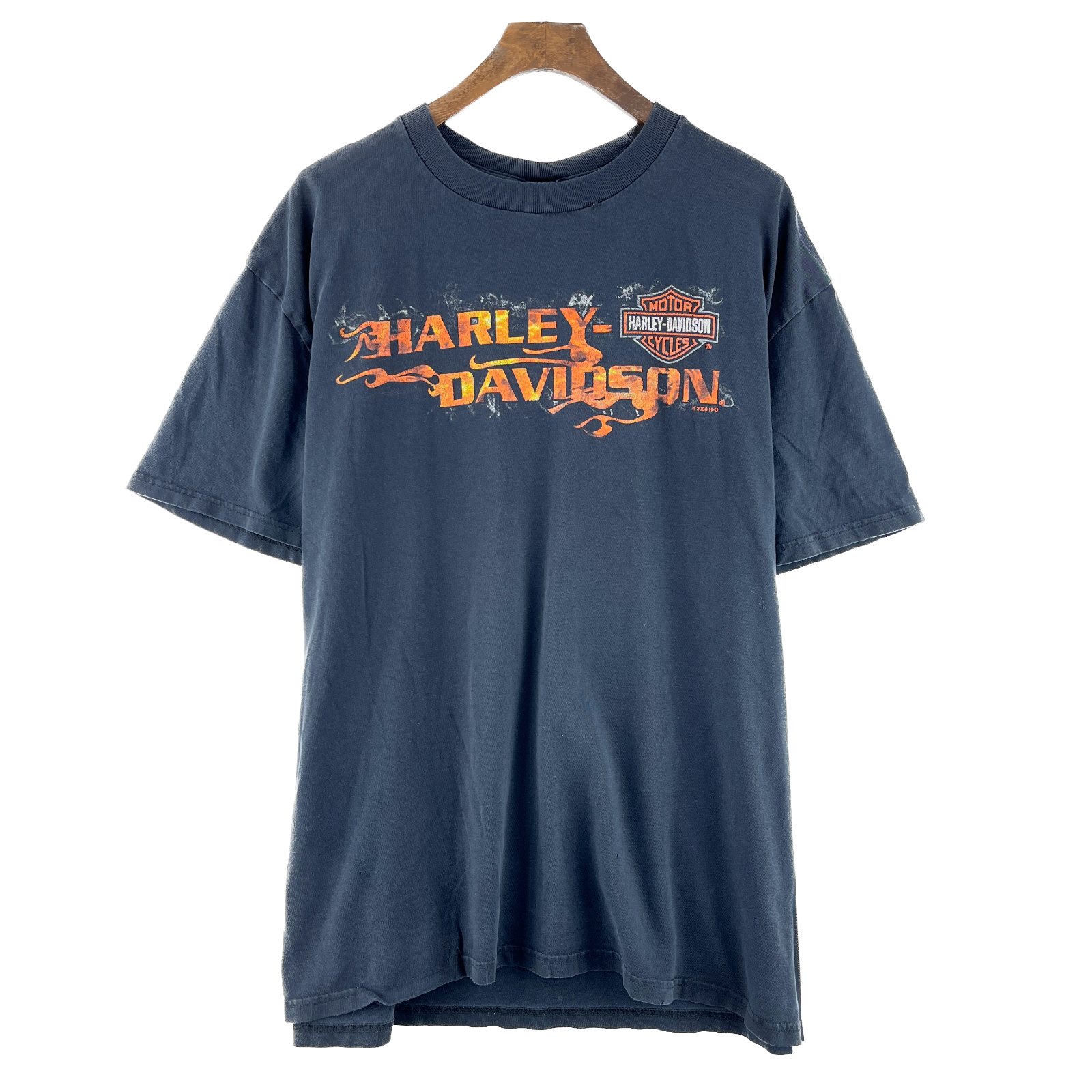 Harley Davidson Orlando Motorcycle Print Biker Spell Out Black T-Shirt Size L