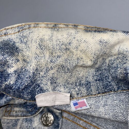 Energizer Bunny Vintage Denim Jacket Size L Light Acid Wash Blue Trucker 80s