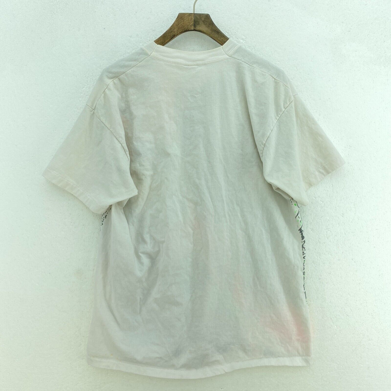 Adidas Tennis All Over Print White T-shirt Size M Single Stitch Tee
