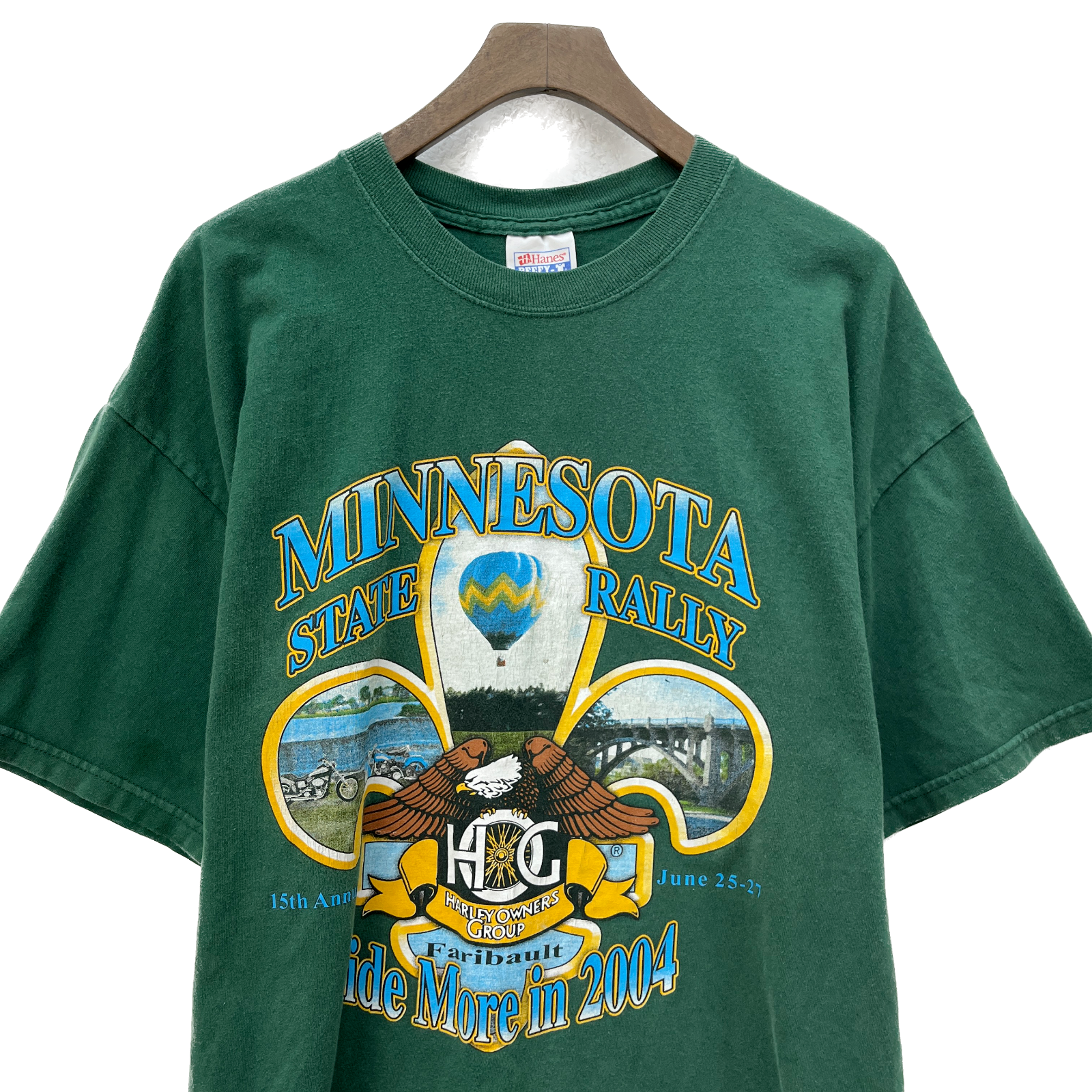 Harley-Davidson Owners Group Vintage T-shirt Size XL Green Minnesota State Rally