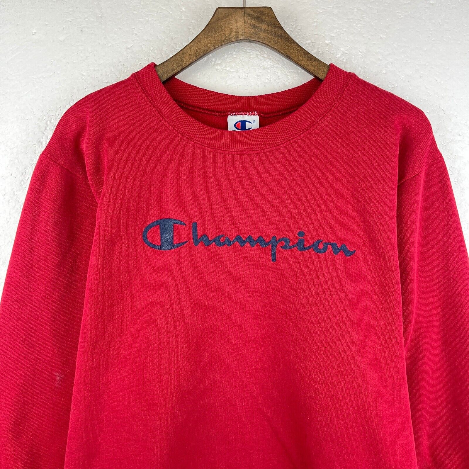 Vintage Champion Logo Red Sweatshirt Size XL