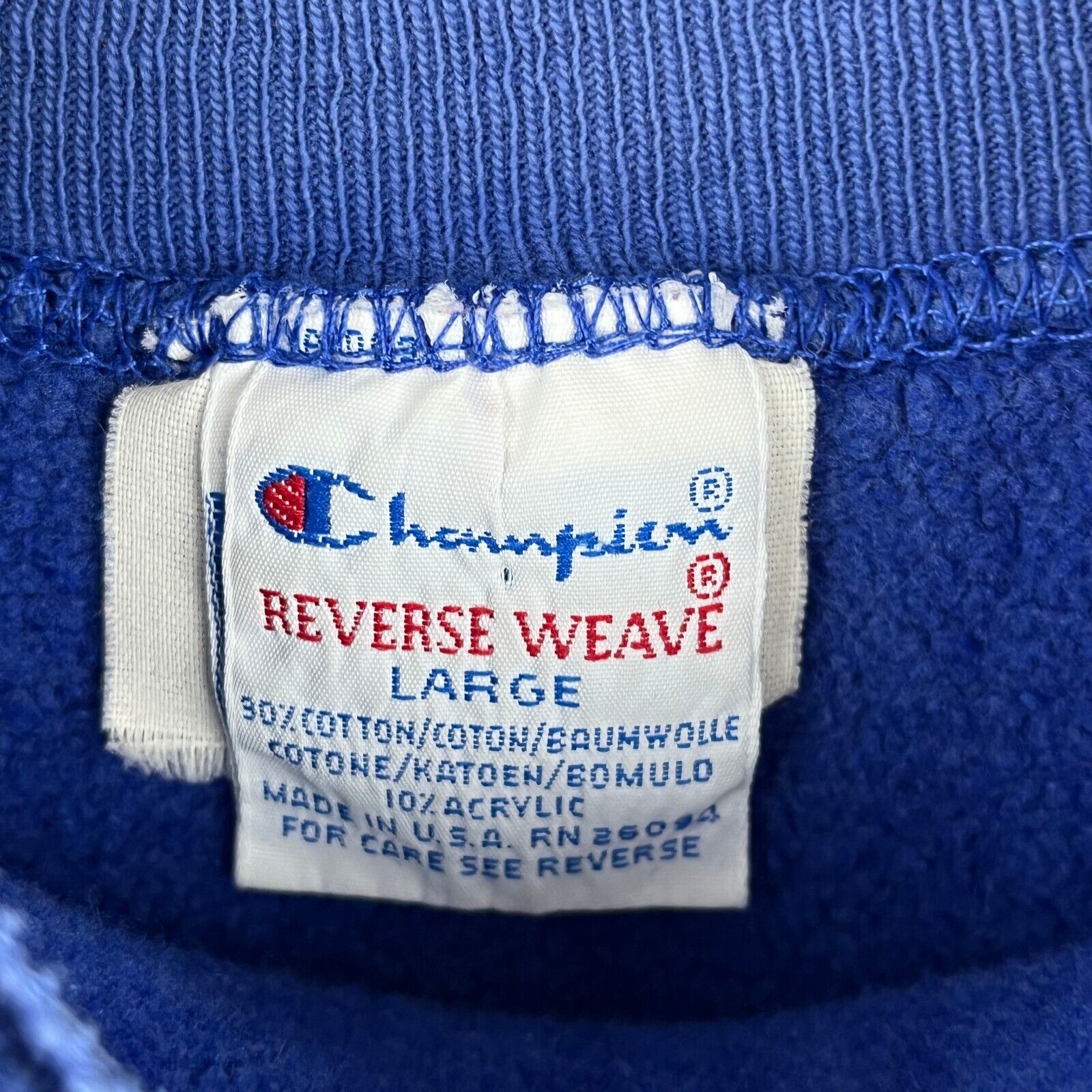 Vintage Champion Reverse Weave Colby Blue Sweatshirt Size L