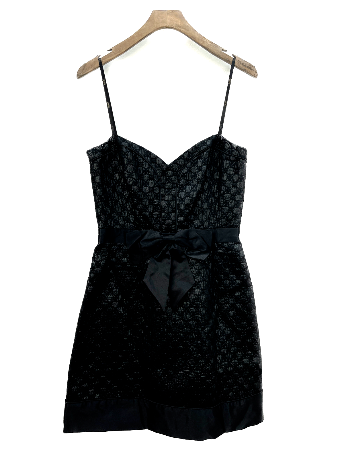 Laundry By Shelli Segal Shiny Heart Neck Black Mini Dress Size 4