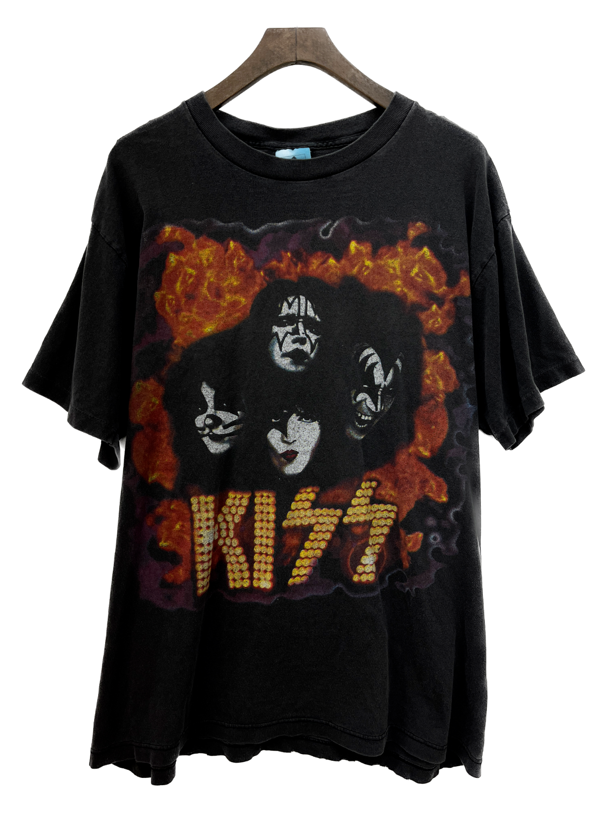 1996 KISS Rock Band Tour Vintage Concert T-shirt Size L Black Single Stitch 90s