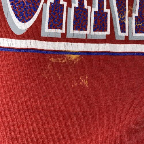 1991 Montreal Canadiens Wrap Around Print Vintage Hockey T-shirt Size XL Red NHL