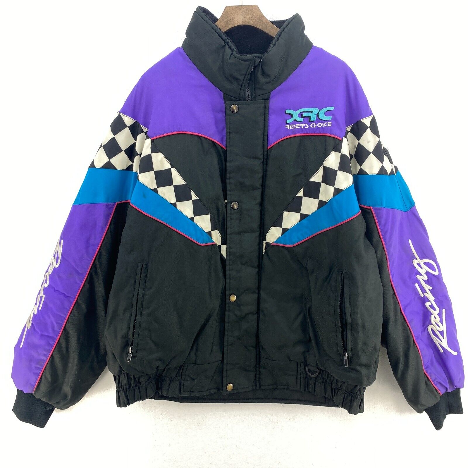 DRC Riders Choice Racing Full Zip Vintage Black Insulated Jacket Size L