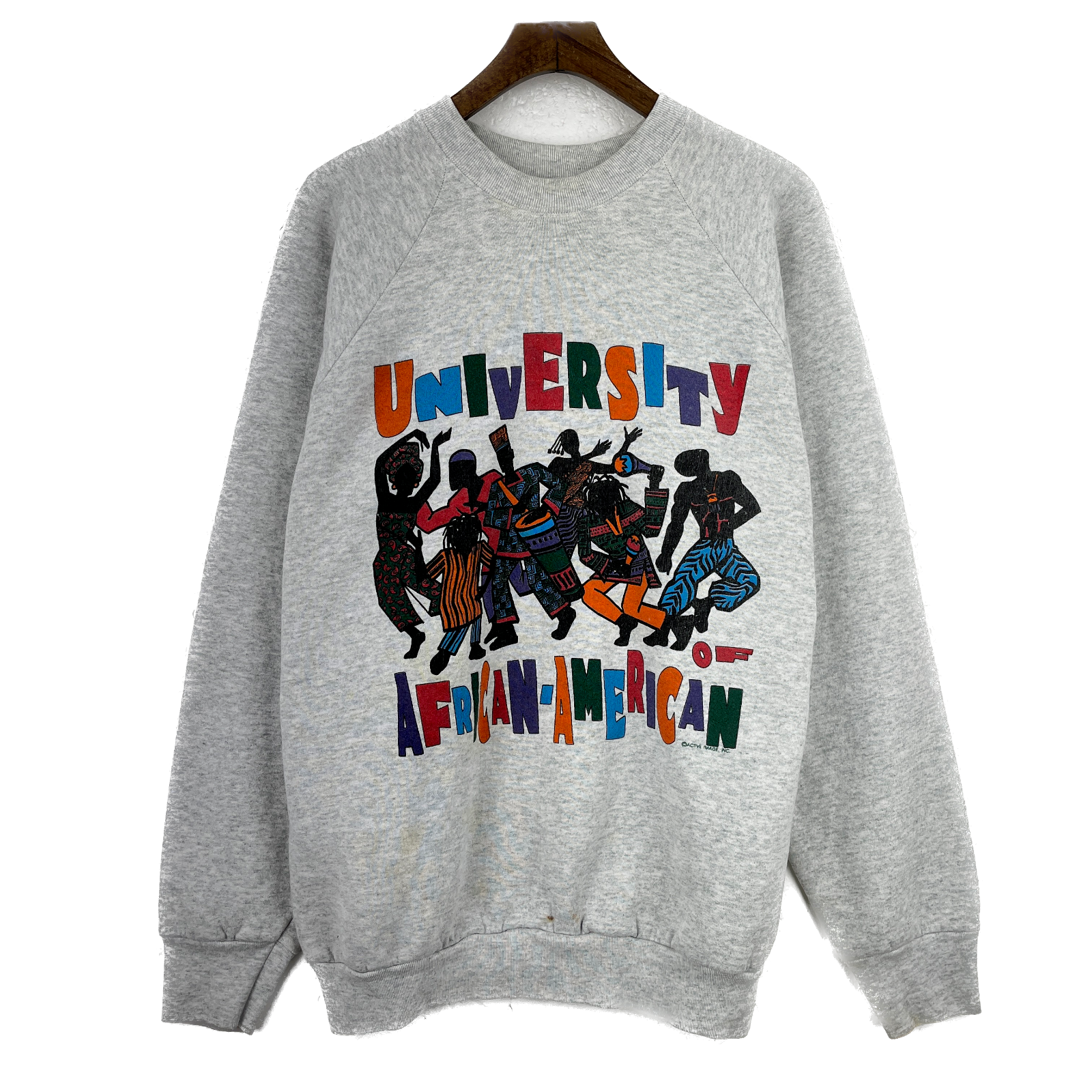 Vintage University Of African American Art Gray Sweatshirt Size XL Raglan Sleeve