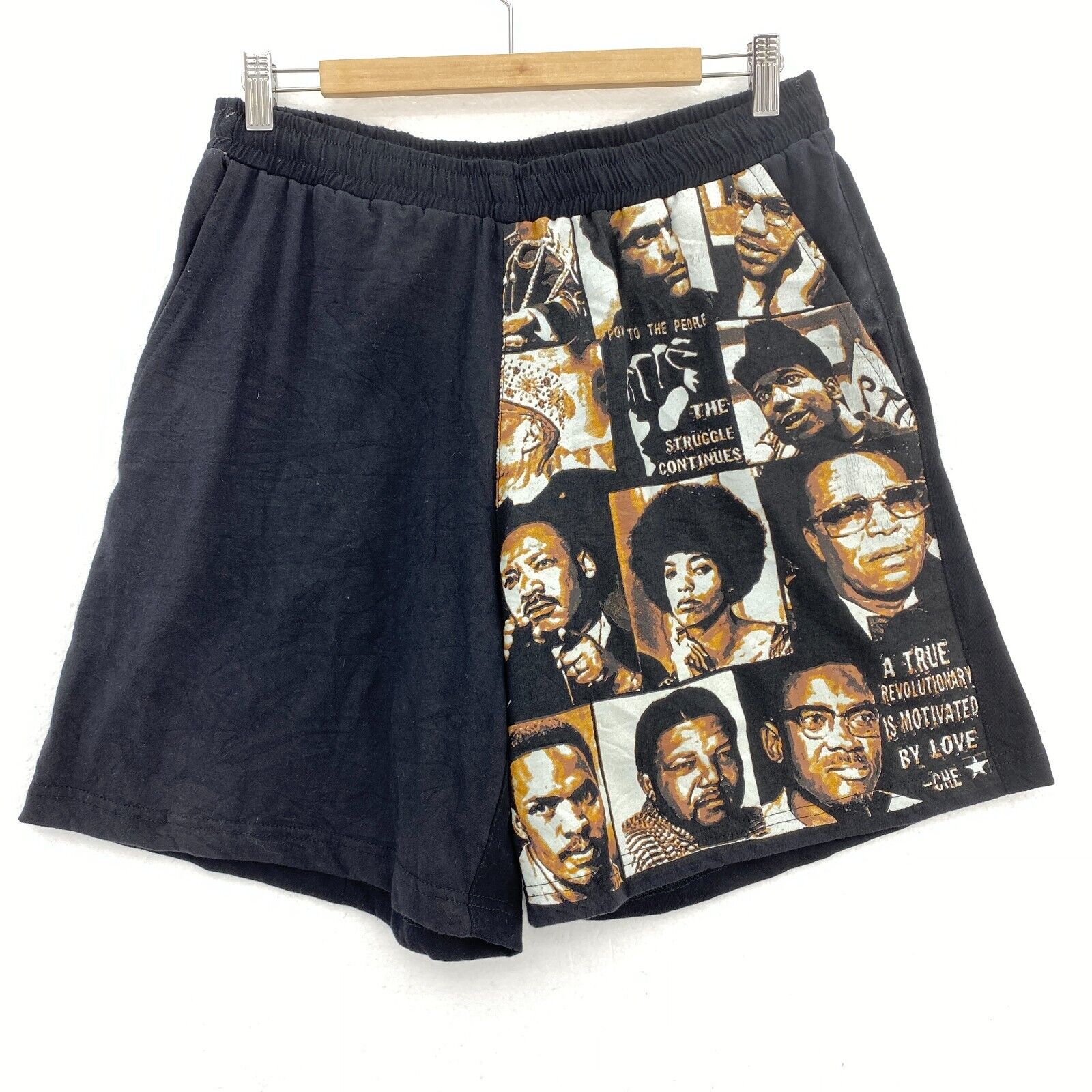 Civil Rights Revolutionary Freedom Fighters Black Rework Shorts Size S