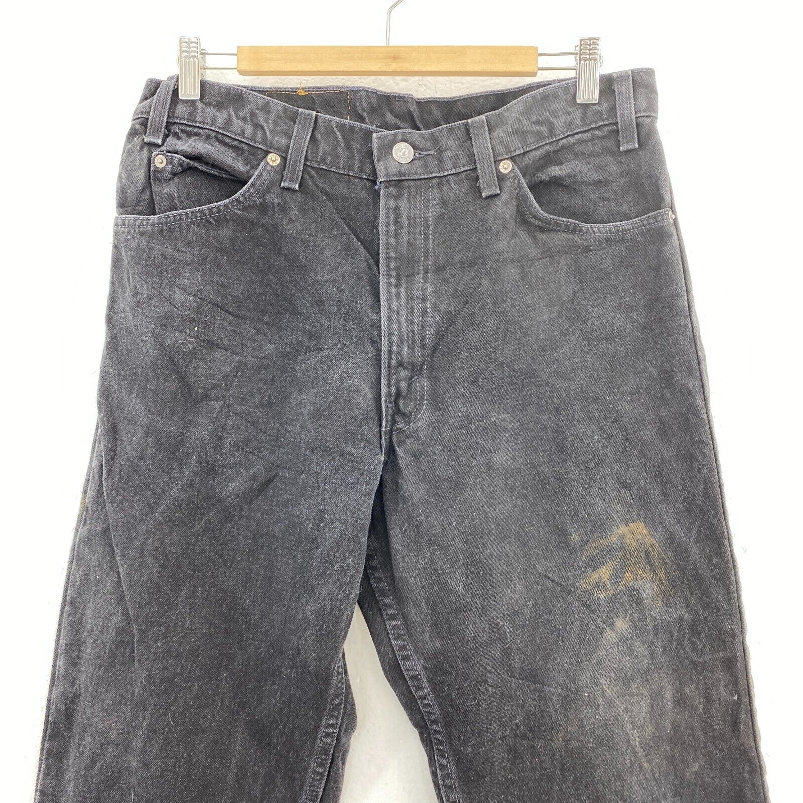 Levi's 550 Orange Tab Dark Wash Black Denim Tapered Size 34