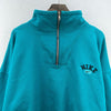 Nike Swoosh Logo Quarter Zip Pullover Blue Sweatshirt Size L