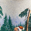 Snowman Teddy Bear Christmas Gray Vintage Sweatshirt Size XL