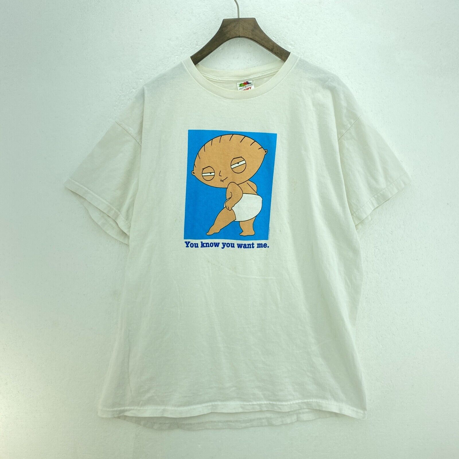 2005 Family Guy Stewie You Know You Want Me White T-shirt Size L