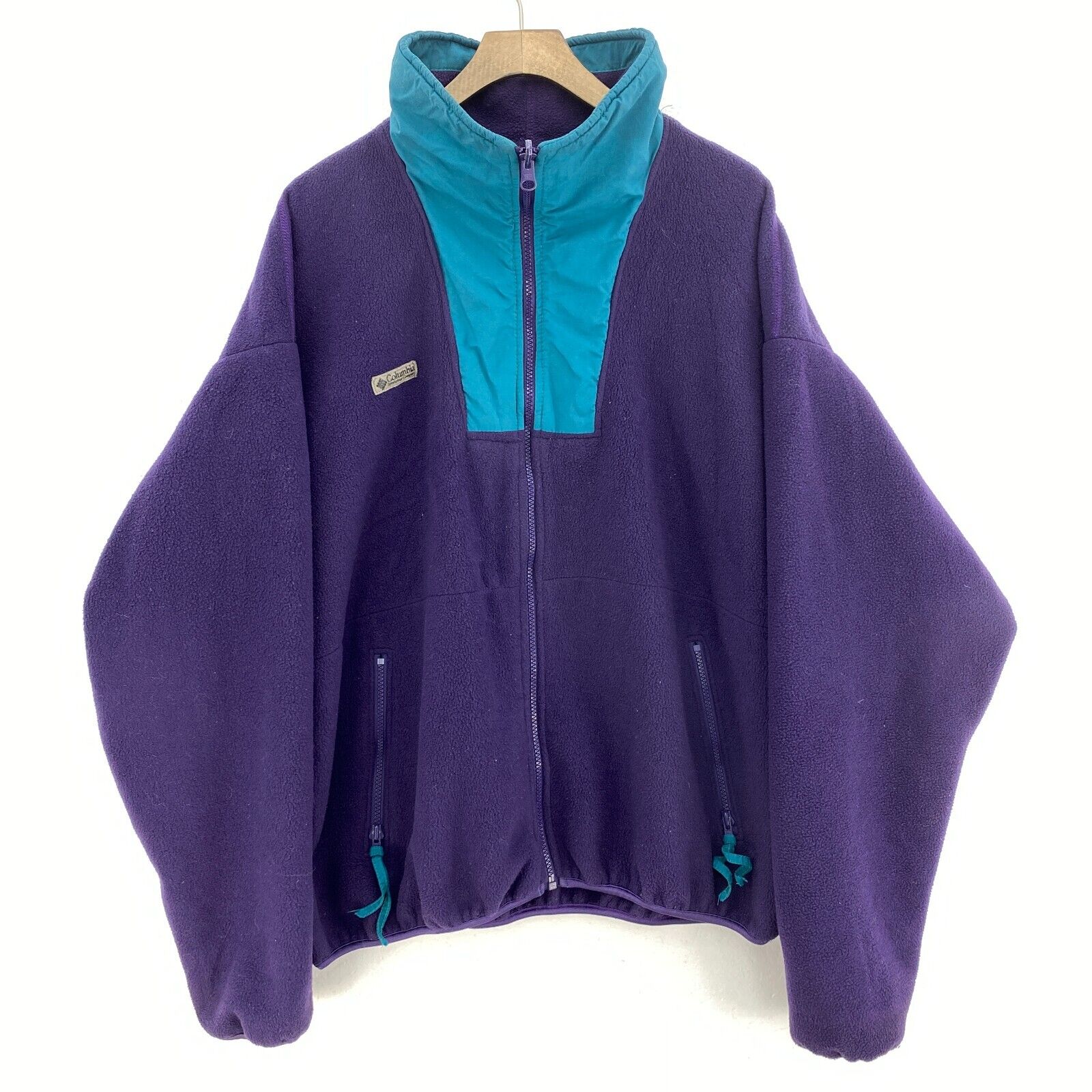 Columbia Logo Purple Vintage Fleece Jacket Size XL