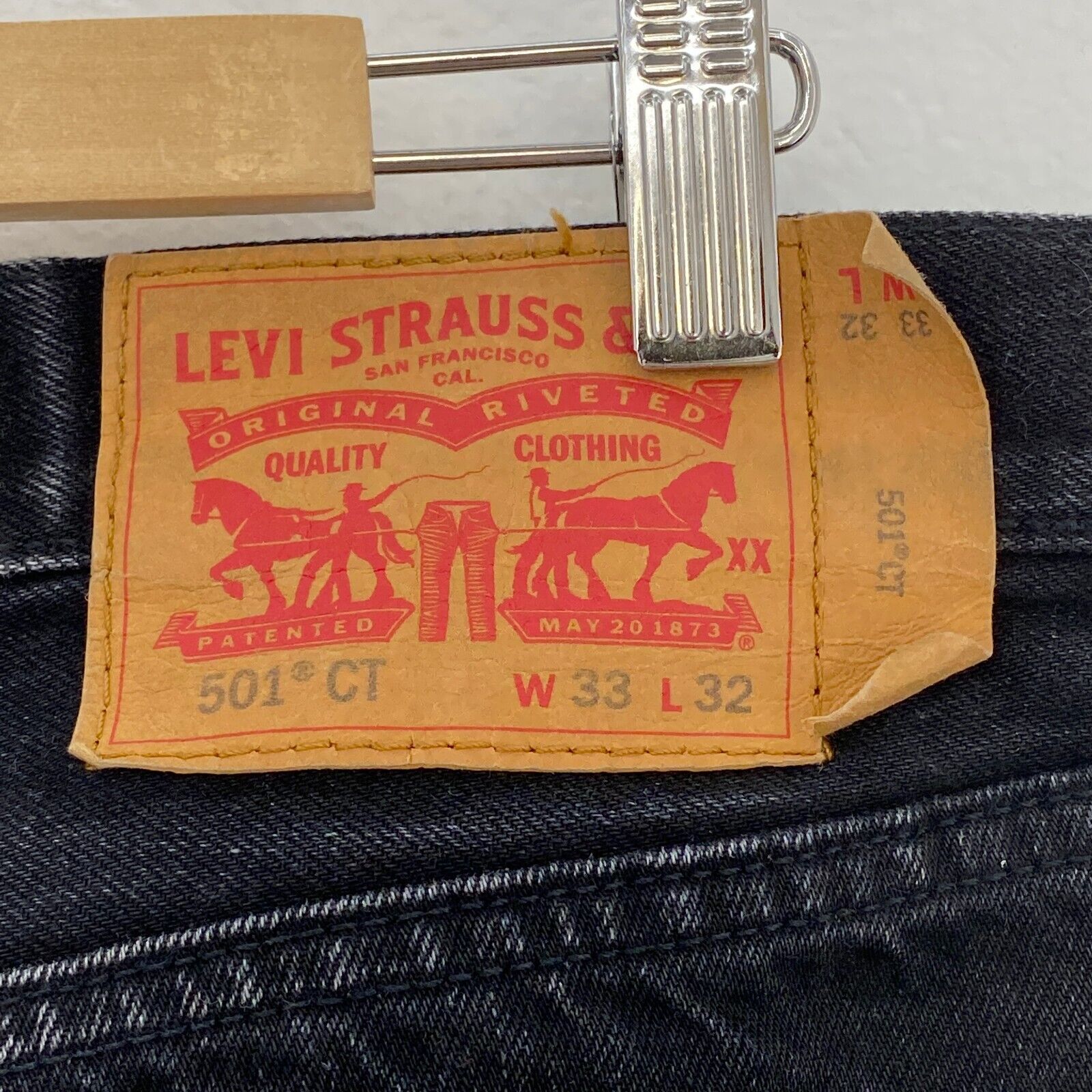Levi's 501 Tapered Fit Black Jeans Size 33