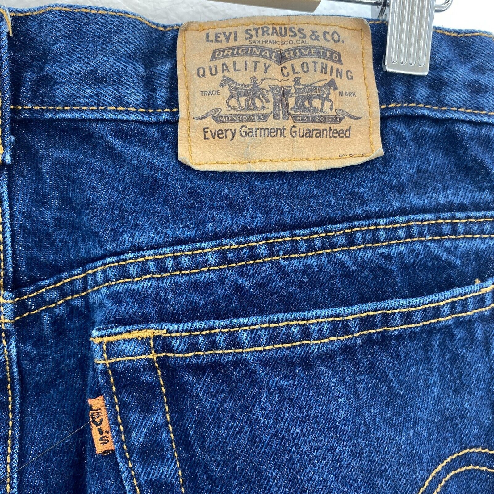 Levi Strauss Orange Tab Dark Wash Blue Jeans Size 34 x 32