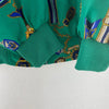 Alfred Dunner Women's Green Abstract Pattern Vintage Bomber Jacket Size 8