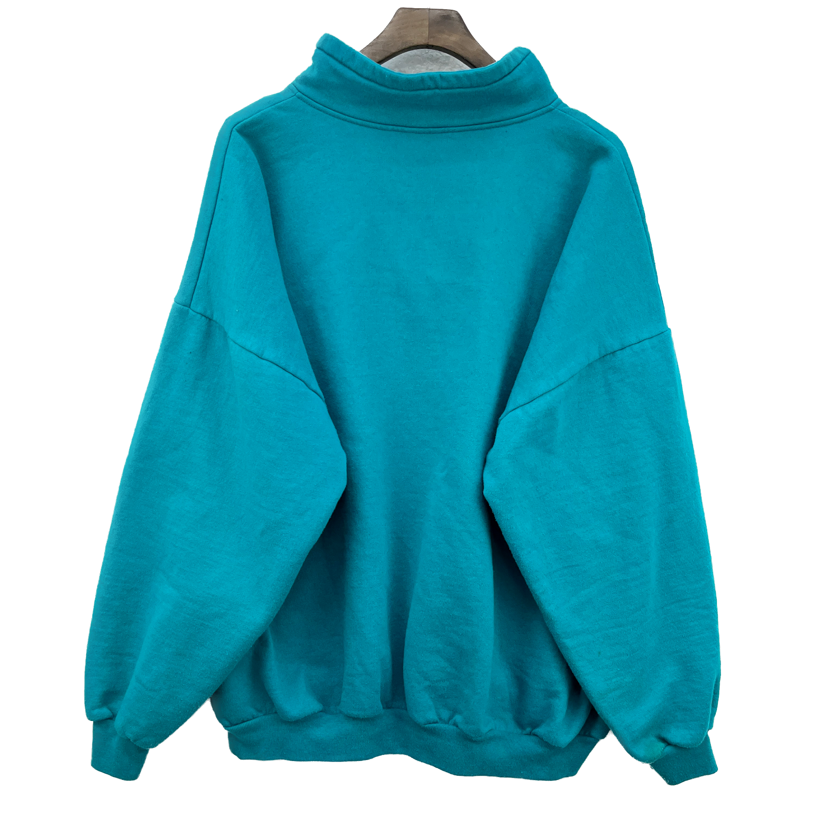 Nike Swoosh Logo Quarter Zip Pullover Blue Sweatshirt Size L