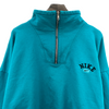 Nike Swoosh Logo Quarter Zip Pullover Blue Sweatshirt Size L