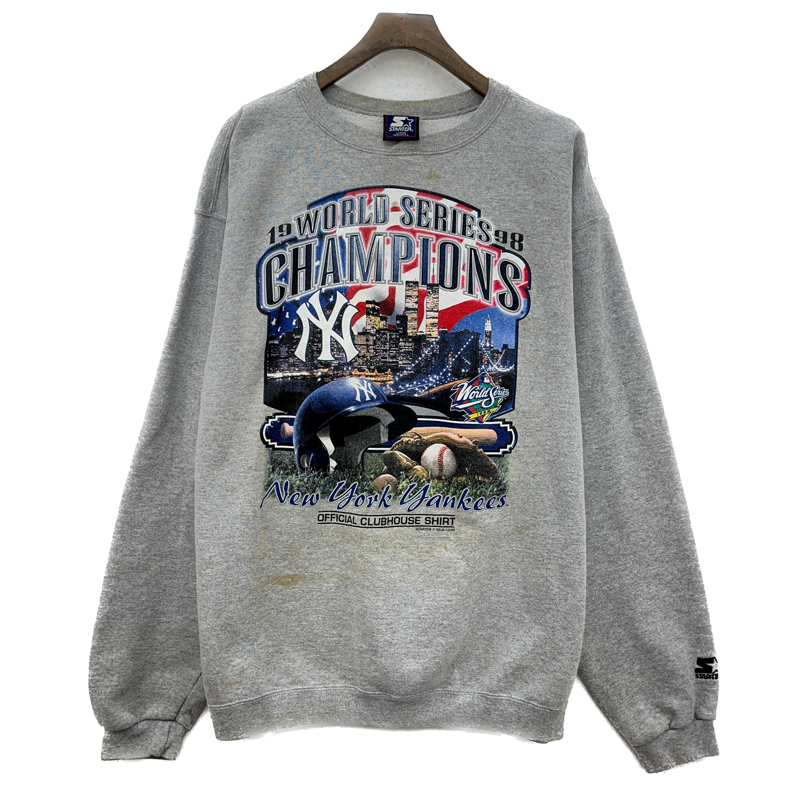Starter Gray New York Yankees 1998 World Series Sweatshirt Size L