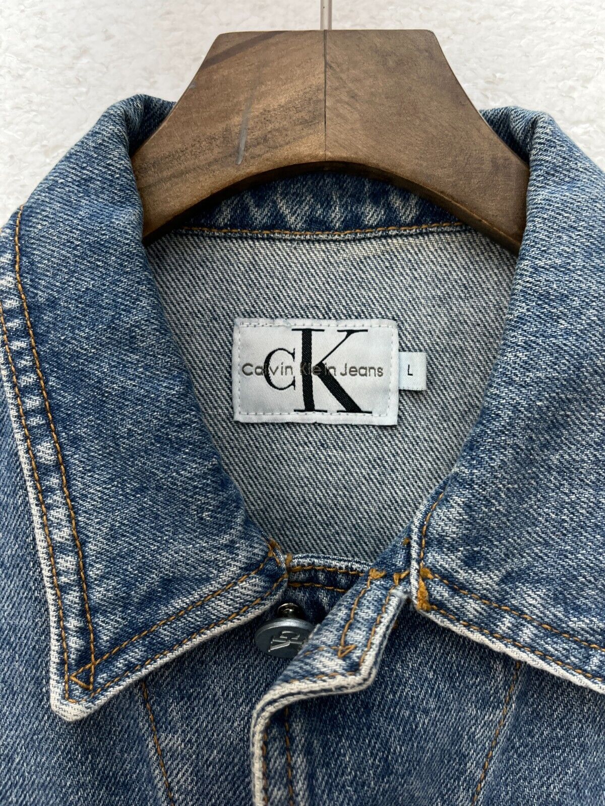 Calvin Klein Medium Wash Blue Denim Vest Size L
