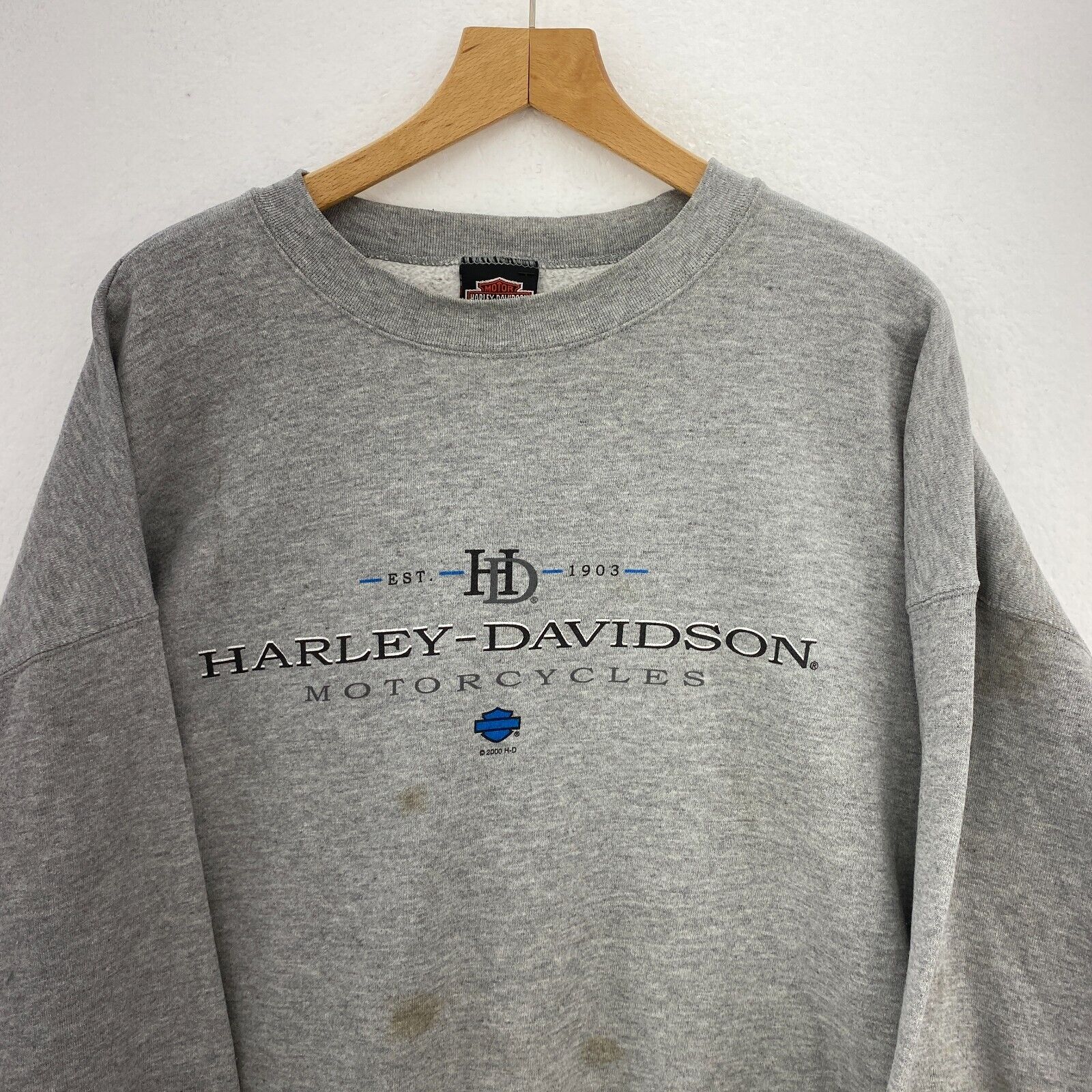 Harley Davidson Motorcycles 2000 Gray Sweatshirt Crewneck Size 3XL