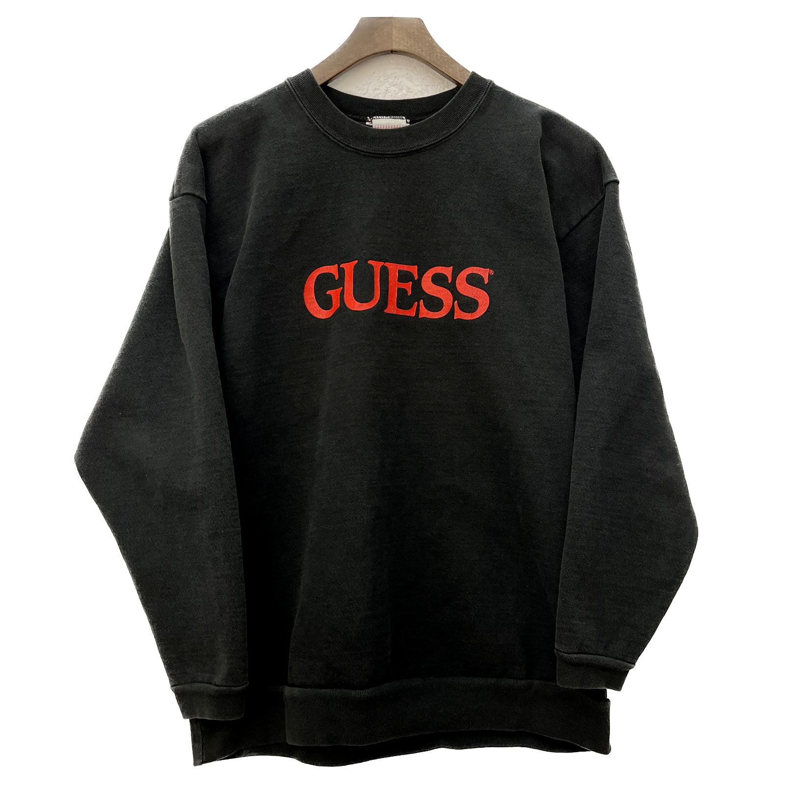 Guess Vintage Sweatshirt Crewneck Size S Black Made in USA 90s