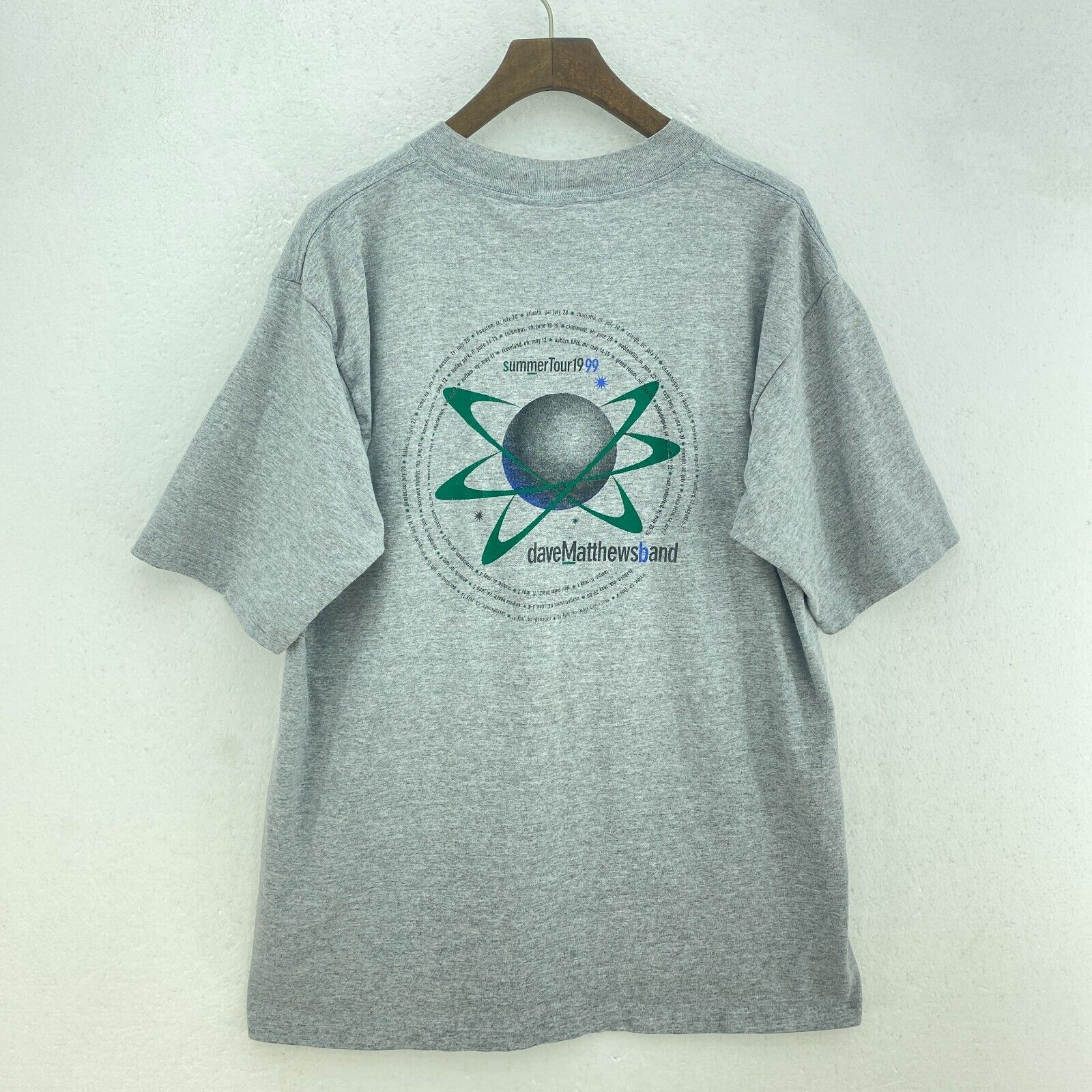 Dave Matthews Band Summer Tour 99 Gray T-shirt Size L Single Stitch Tee