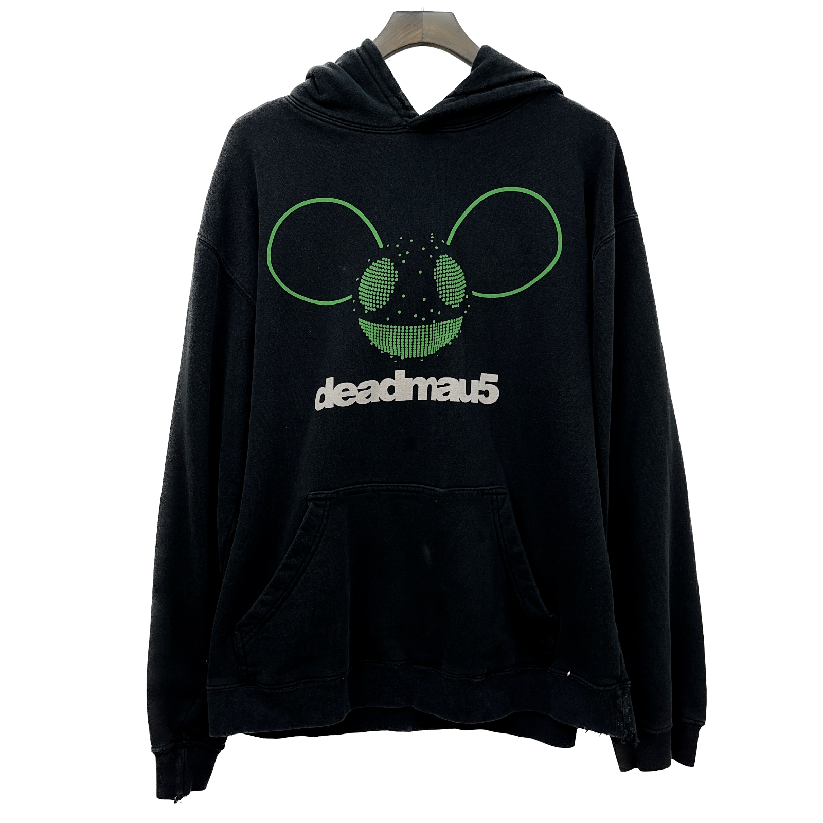 Deadmau5 Green Mouse Logo DJ EDM Music Black Pullover Hoodie Size L