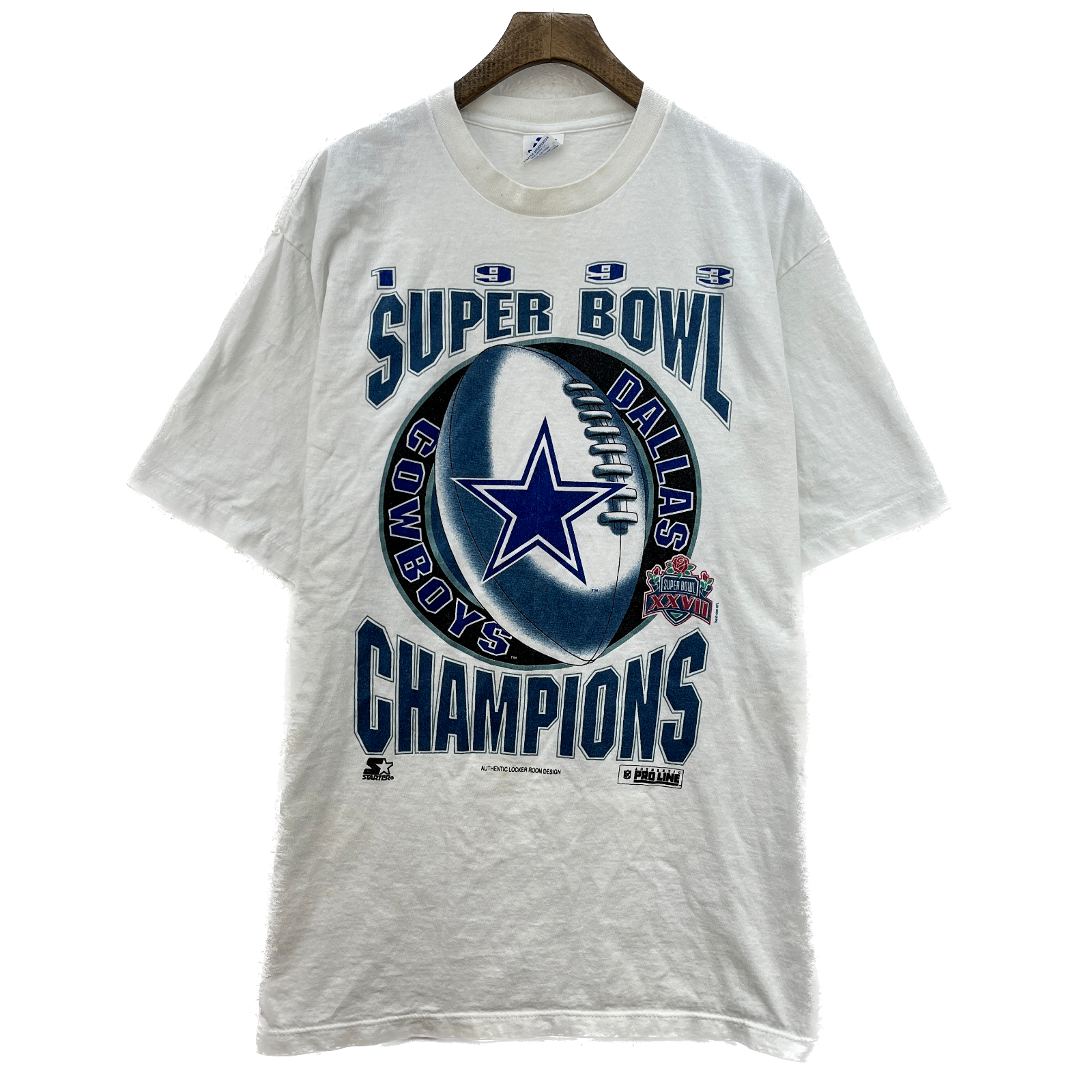 Starter Super Bowl XXVII Champions White T-shirt Size L