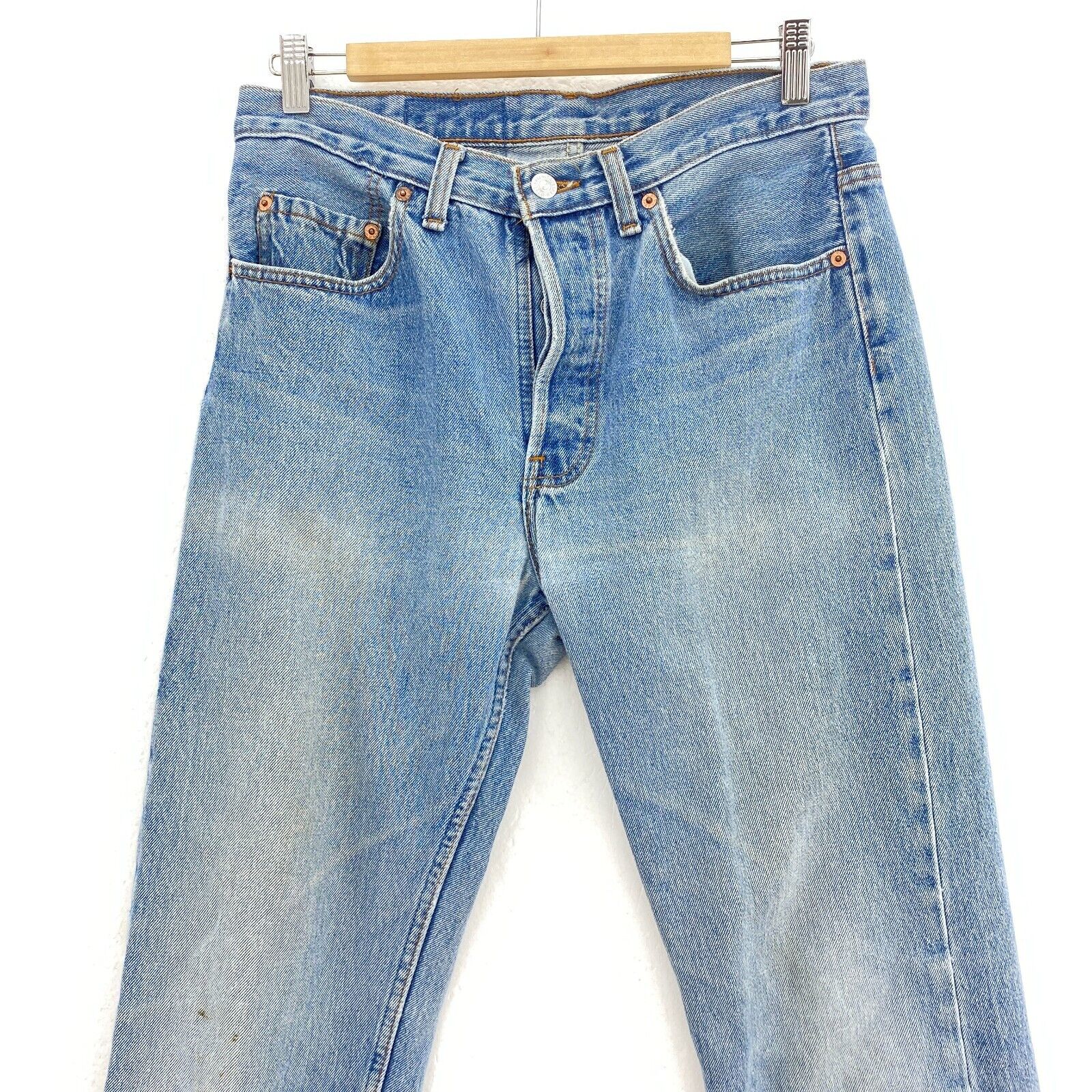 Levi's 501 Blue Light Wash Vintage Denim Tapered Jeans Size 33