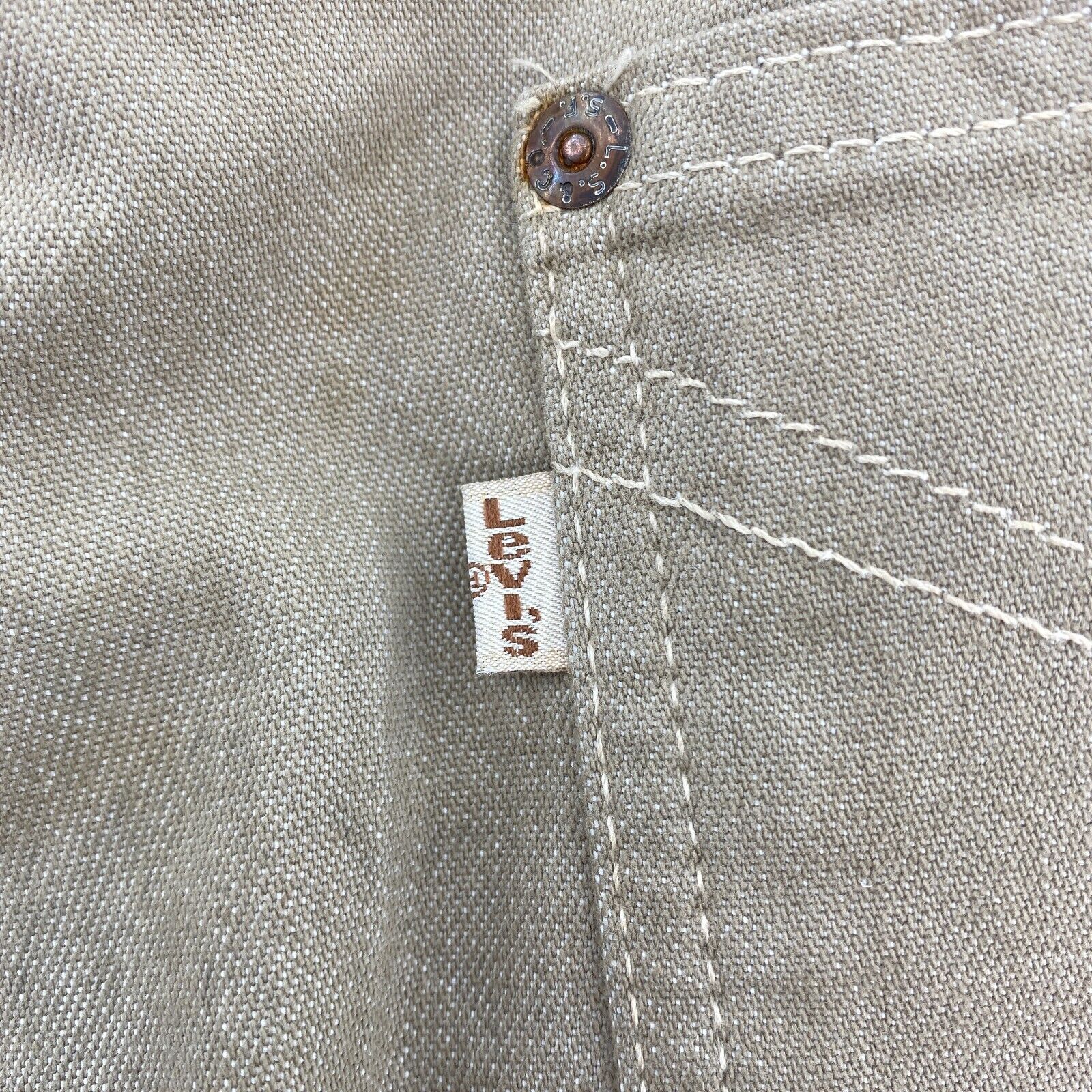 Levi's White Tab Vintage Beige Straight Leg Trouser Pants Size 36x32 60s Rare