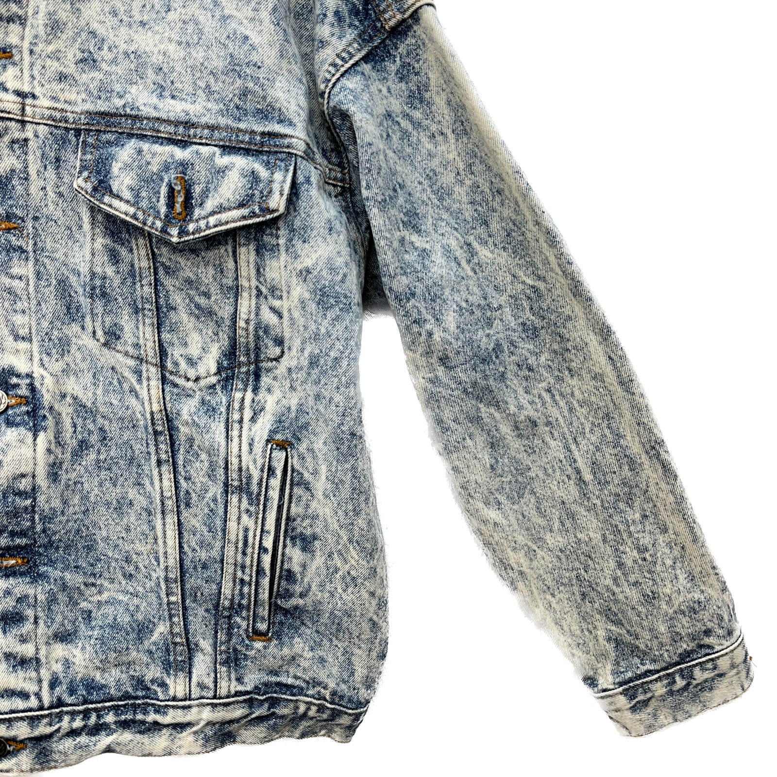 Energizer Bunny Vintage Denim Jacket Size L Light Acid Wash Blue Trucker 80s