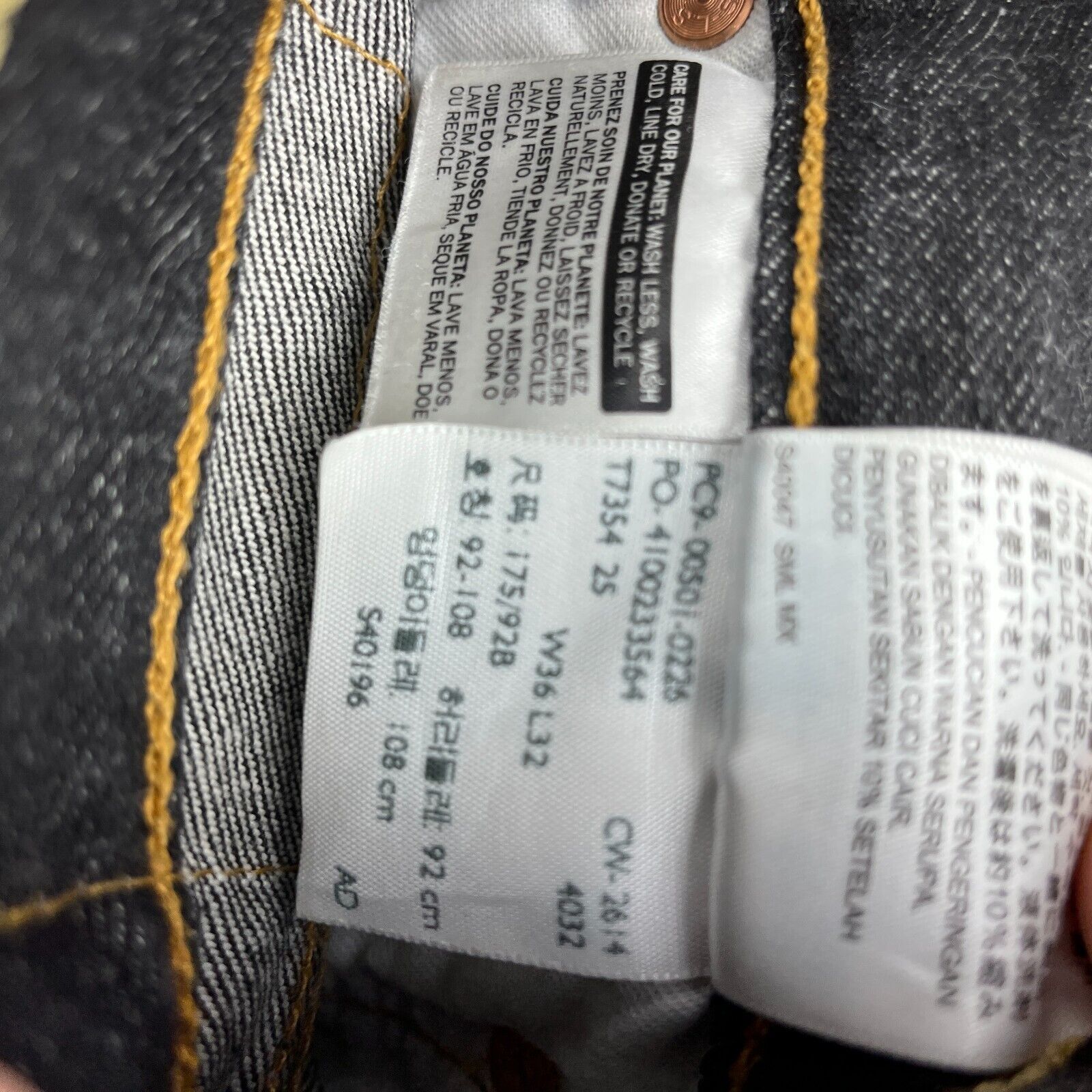 Levis 501 Dark Wash Denim Jeans Size 36x32 Button Up Fly