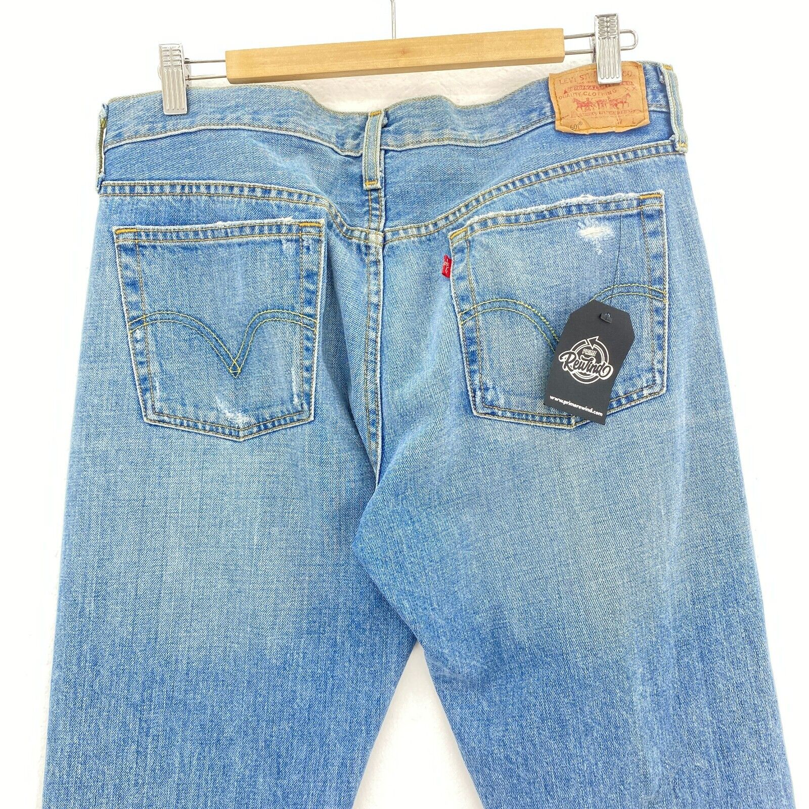 Levi's 501 Light Wash Blue Vintage Jeans Size 36 Straight Leg
