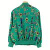Alfred Dunner Women's Green Abstract Pattern Vintage Bomber Jacket Size 8