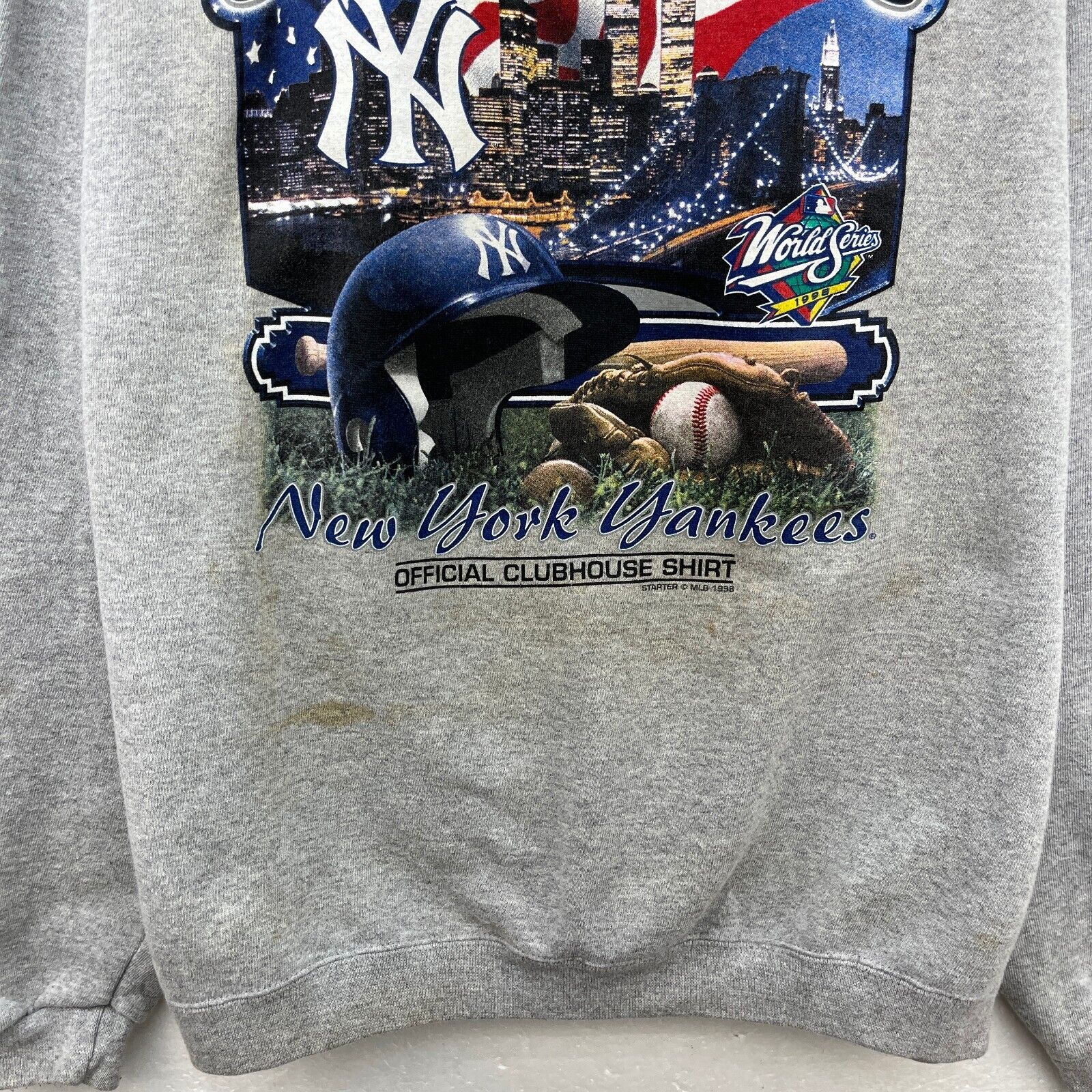Starter Gray New York Yankees 1998 World Series Sweatshirt Size L