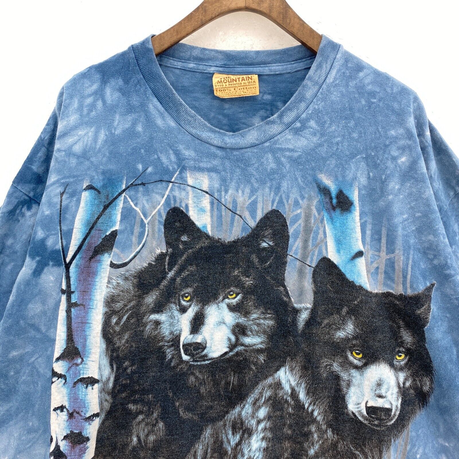 The Mountain Wolves West Virginia Tie Dye Blue T-shirt Size XXL Animal Print