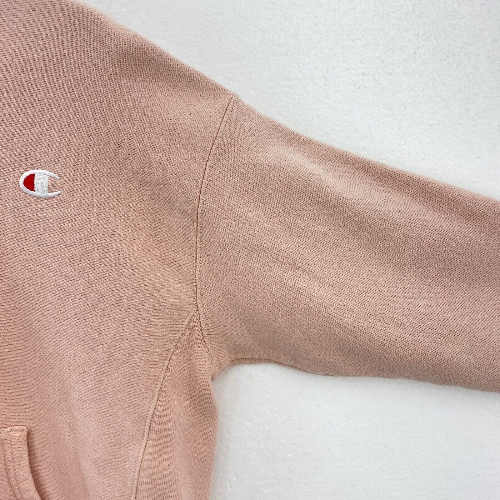 Champion Reverse Weave Vintage Pink Pullover Hoodie Sweatshirt Size L 90s