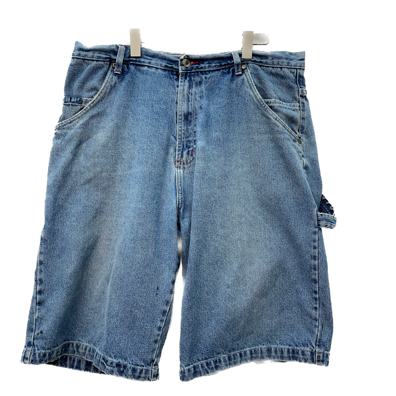 30 Below Denim Cargo Carpenter Shorts Size 36 Medium Wash Blue
