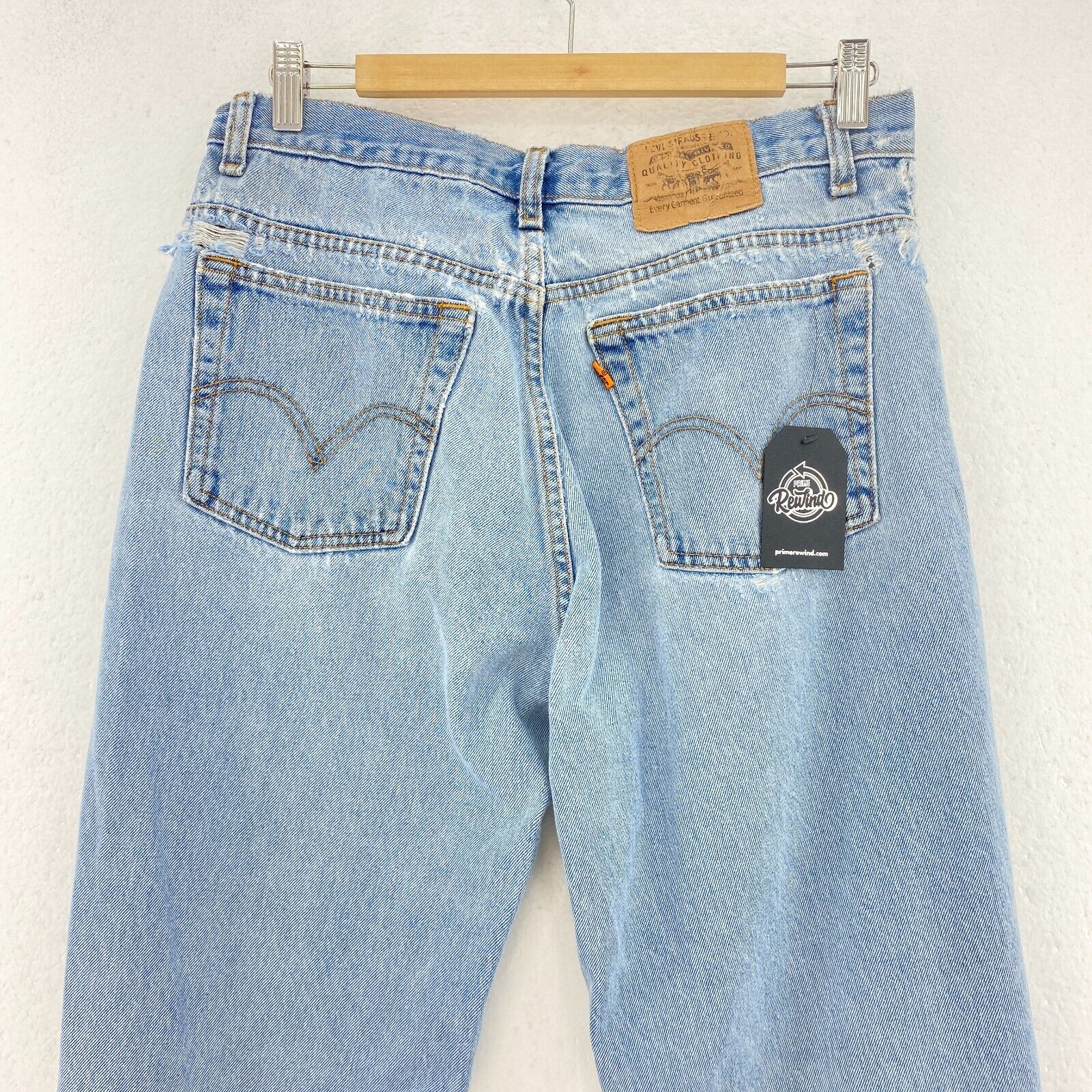 Levi's Orange Tab Light Wash Blue Denim Tapered Jeans Size 32