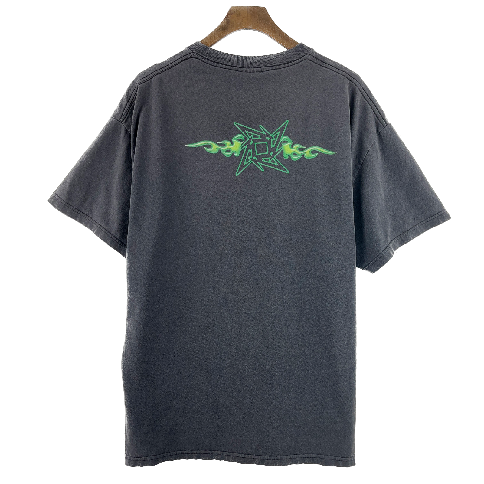 Vintage 2002 Metallica Green Band Tour T-Shirt Black Size XL