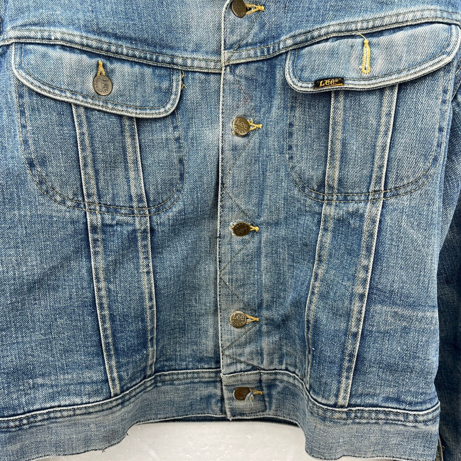 Lee Storm Rider Denim Corduroy Collar Blue Jacket Size M