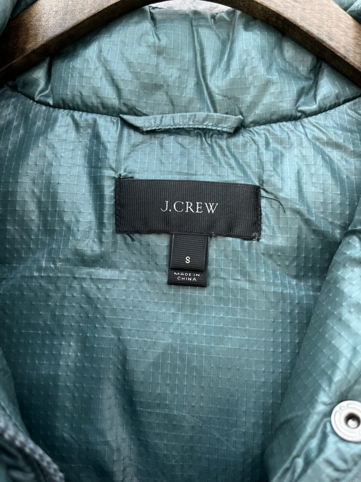 J.Crew Green Full Zip Puffer Vest Size S