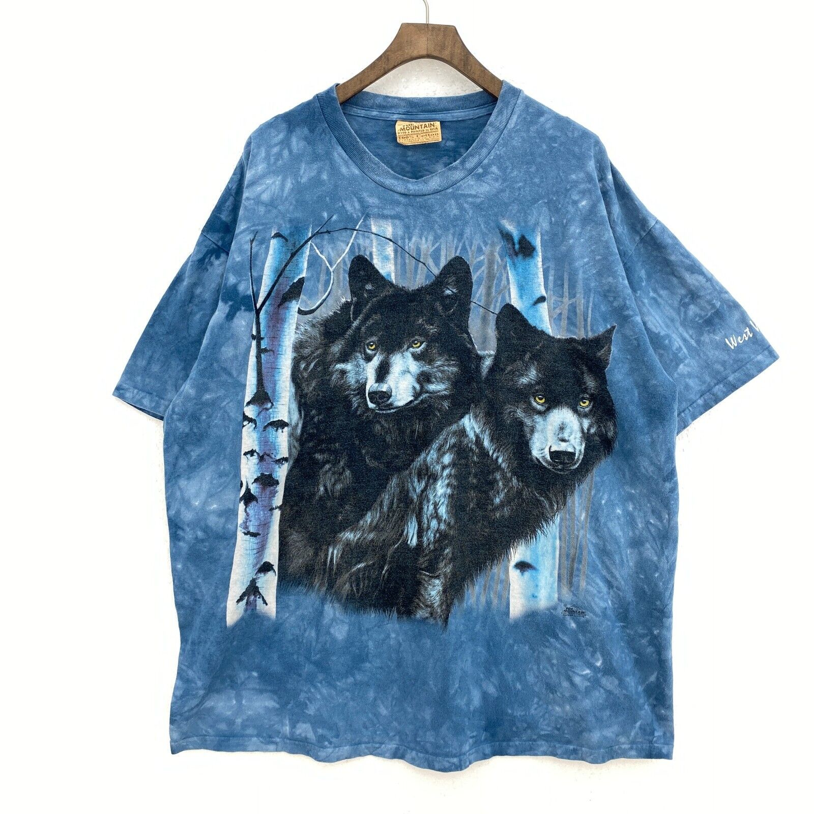 The Mountain Wolves West Virginia Tie Dye Blue T-shirt Size XXL Animal Print