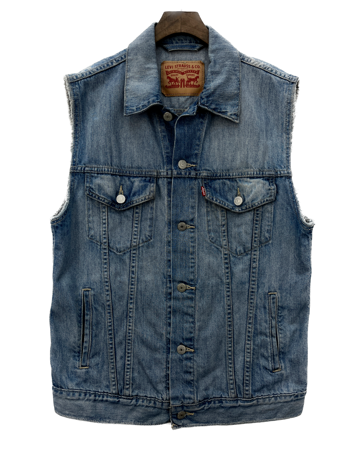 Levi's Star Print Light Wash Denim Vest Size M