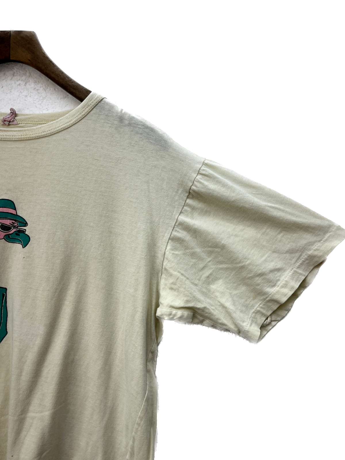 Coconut Joe Clothing Flamingo Vintage Graphic T-shirt Size M Yellow 80s