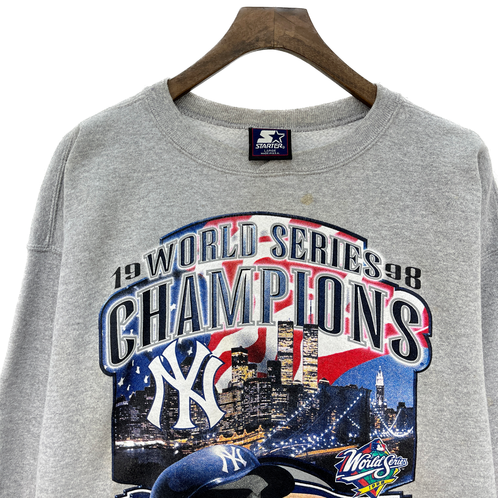 Starter Gray New York Yankees 1998 World Series Sweatshirt Size L