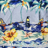 Vintage 1980s Hawaiian Printed Flower Button Down Collar Shirt 80s Size M