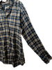 L.L.Bean Vintage Plaid Checkered Button Up Shirt Size L Blue Beige Y2K
