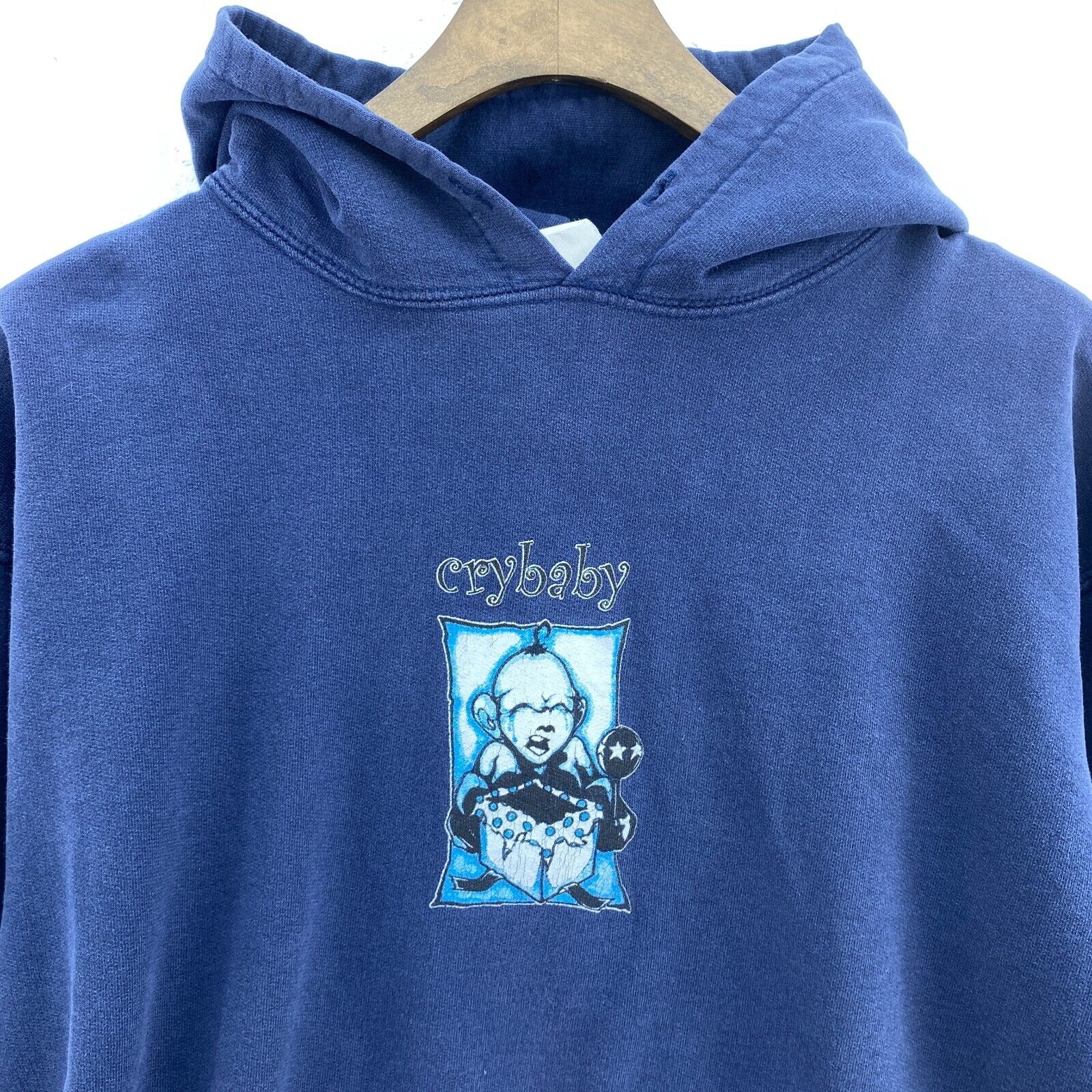 Cry Baby Graphic Print Vintage Navy Blue Sweatshirt Size S